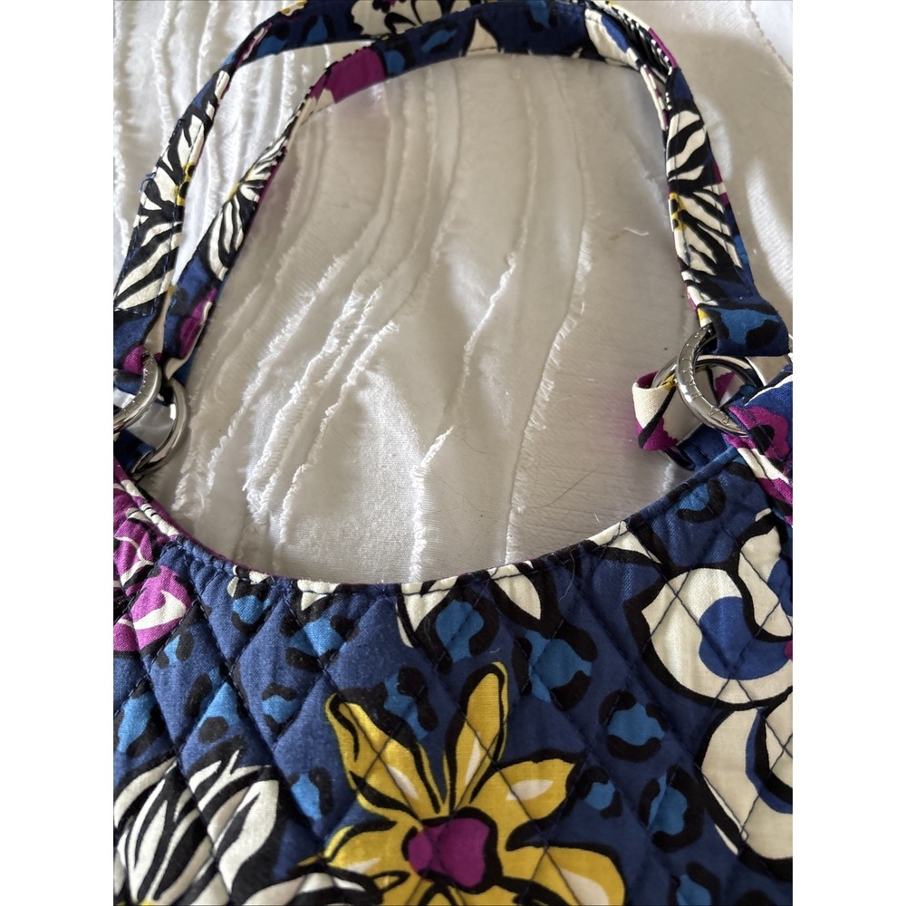 Vera Bradley African Violet Crescent Shoulder Bag Purse NWT New Purple Blue - Picture 5 of 11